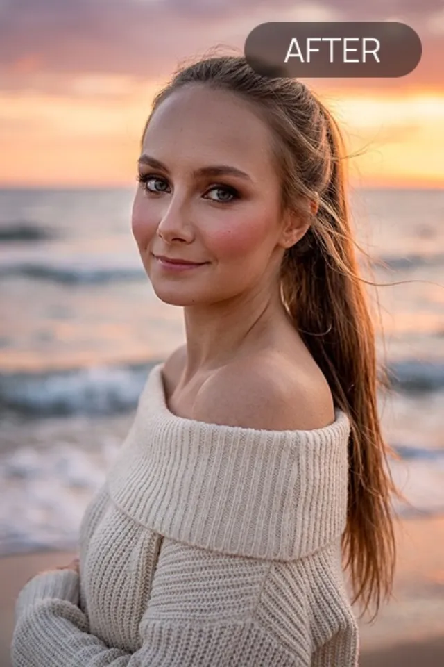 Flash Effect 'Dreamy Ocean' style — before and after example