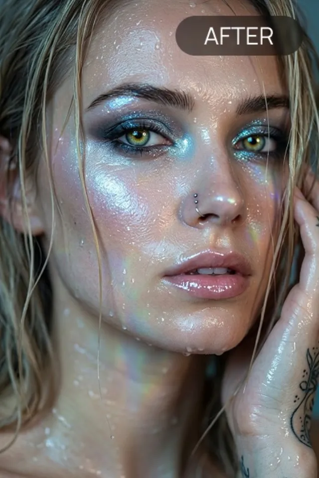 Flash Effect 'Damn Make Up' style — before and after example