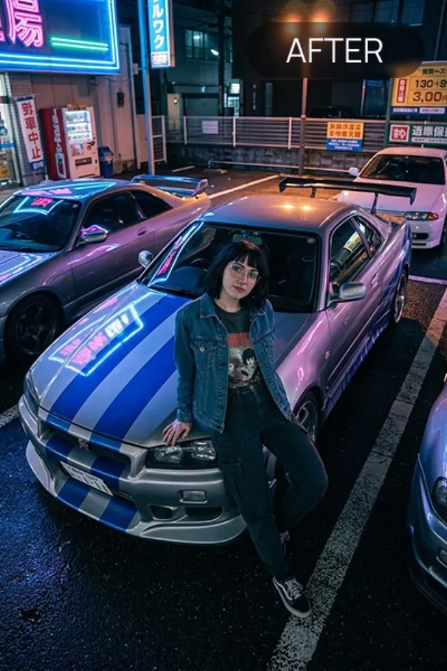 Flash Effect 'Japan' style — before and after example